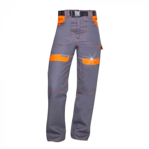 Pantaloni de lucru in talie cool trend - gri portocaliu - pentru femei