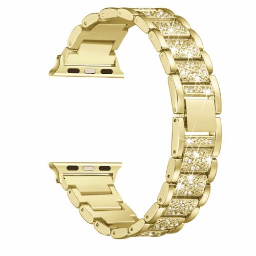 Curea metalica pentru apple watch loomax, bratara compatibila cu apple watch 6/5/4/3/2/1, 38 / 40 mm gold, 33-3329