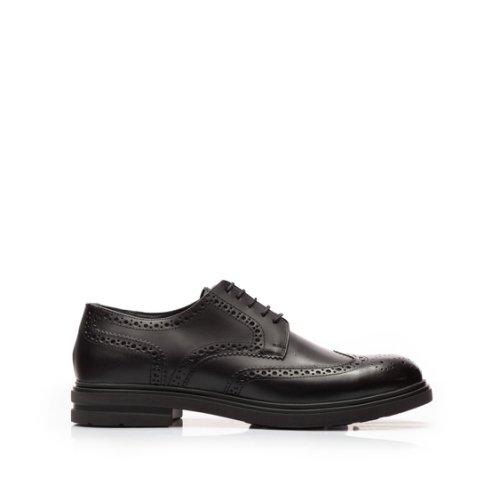 Pantofi casual barbati din piele naturala, leofex- 996 negru box