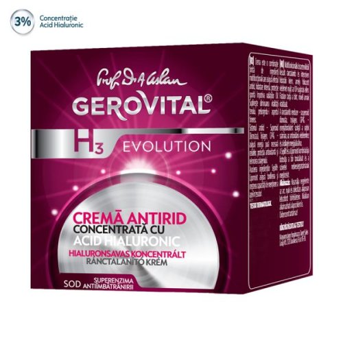 Gerovital gh3ev crema antirid concentrata cu acid hialuronic gpf2010