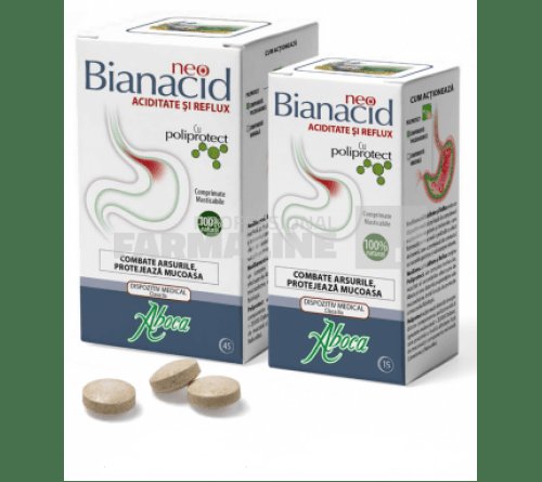 Aboca pachet neo bianacid aciditate si reflux 45 comprimate + neo bianacid aciditate si reflux 14 comprimate cadou