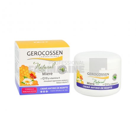 Gerocossen natural crema antirid noapte cu miere + vitamina a + q10 100 ml