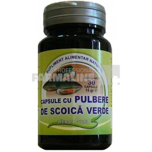 Herbavit capsule cu pulbere de scoica verde 400 mg 30 capsule 