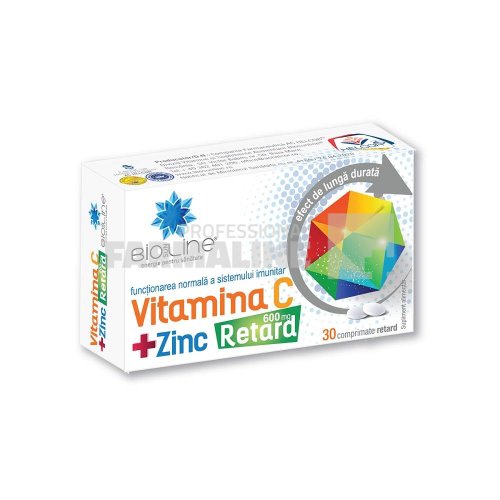 Vitamina c 600 mg + zinc 30 comprimate retard