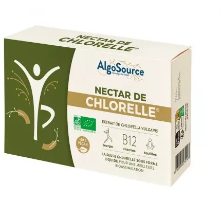 Nectar de chlorella bio, 5 flacoane x 30 ml, algosourse