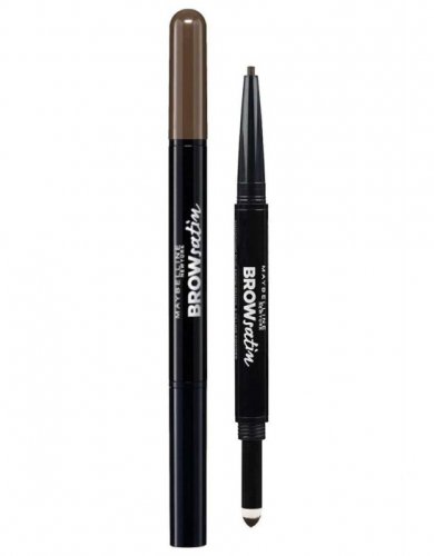 Creion pentru sprancene automatic maybelline new york brow satin duo, dark brown