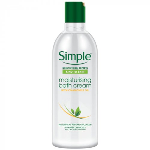 Crema de baie cu ulei natural de musetel pentru piele sensibila, simple moisturising bath cream, 400 ml
