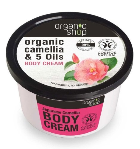 Crema de corp delicioasa cu flori de camelie japoneza, organic shop body cream, ingrediente 99% naturale, 250 ml