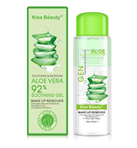 Demachiant Kiss Beauty cu extract natural de Aloe Vera, 92% Soothing Gel, 150 ml