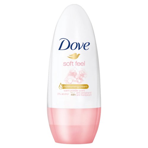 Deodorant antiperspirant roll-on dove soft feel pentru pielea sensibila, protectie 48h, 50 ml