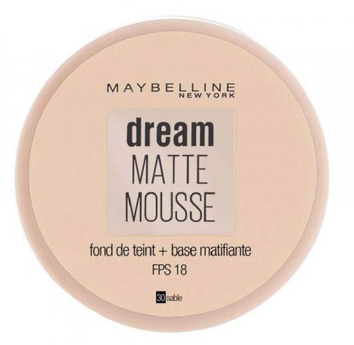 Fond de ten cu efect matifiant maybelline new york dream matte mousse spf18, 30 sable, 18 ml