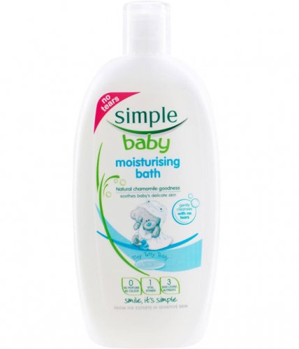 Gel de dus delicat si cremos cu musetel natural simple baby moisturising bath, 300 ml