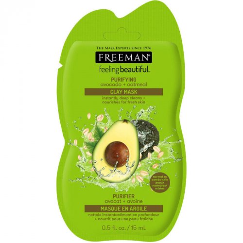Masca hranitoare si purificatoare freeman purifying avocado + oatmeal clay mask 15 ml