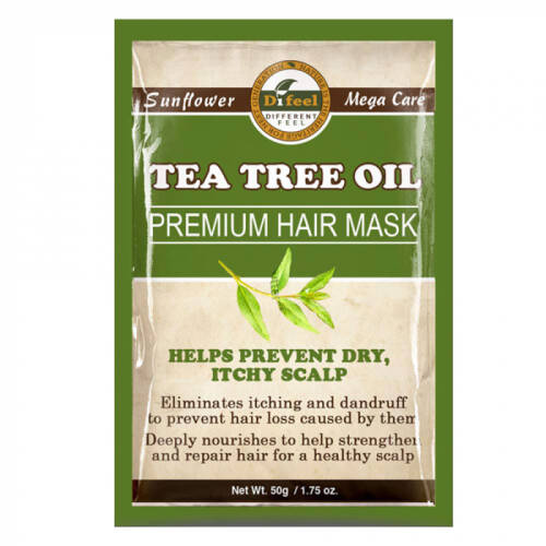 Masca premium pentru par difeel din ulei de arbore de ceai pentru prevenirea scalpului uscat si al matretii, 50 g