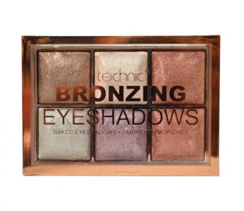 Paleta de farduri cu pigmenti iluminatori technic bronzing 6 colour baked eyeshadow palette 6 x 2 g