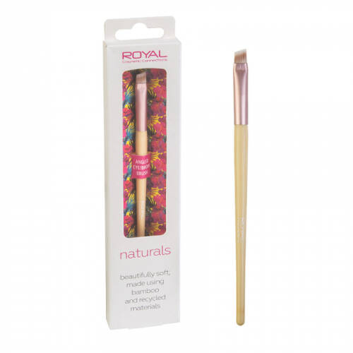 Pensula unghiulara din bambus pentru sprancene royal natural angled eye brow brush 100% eco friendly