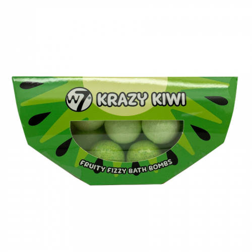 Set 10 bile efervescente de baie w7 krazy kiwi fruity fizzy bath bombs 10 x 10 g