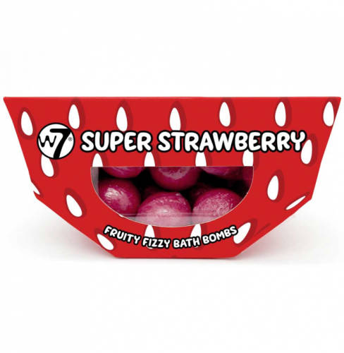 Set 10 bile efervescente de baie w7 super strawberry fruity fizzy bath bombs 10 x 10 g