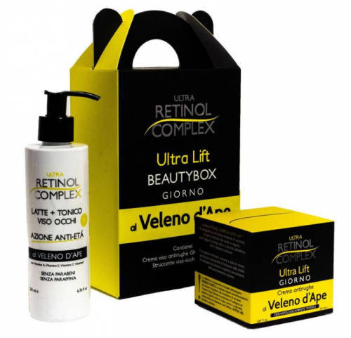 Set cadou beauty box cu venin de albine: crema antirid si lapte demachiant ultra retinol complex