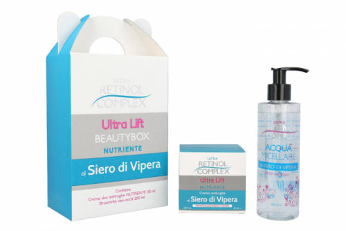 Set cadou beauty box cu venin de vipera: crema antirid si apa micelara ultra retinol complex