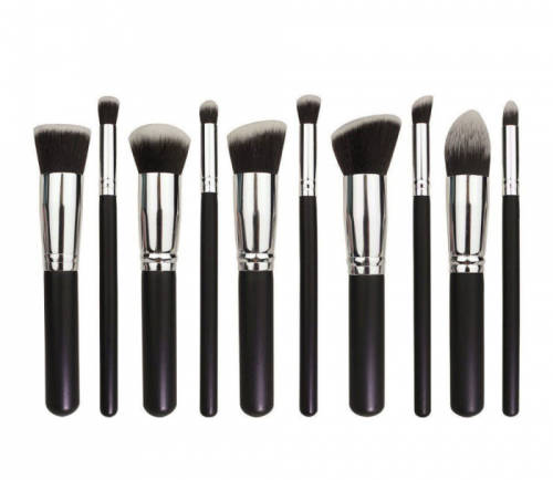 Set de 10 pensule profesionale top quality kabuki lilyz black