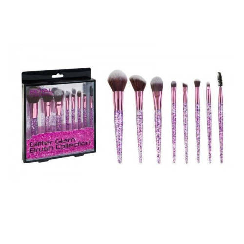 Set de 8 pensule pentru machiaj royal glitter glam brush collection