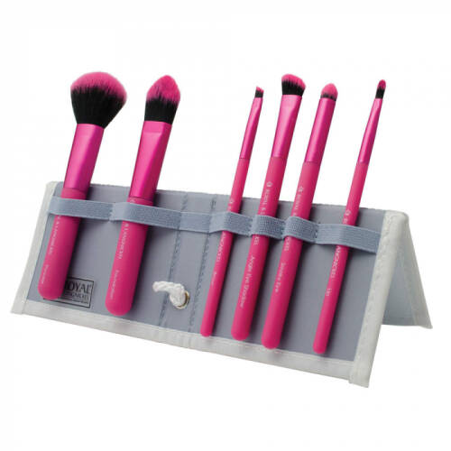 Set pensule profesionale royal langnickel moda total face flip kit, 7 piese, pink