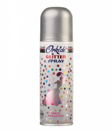 Spray stralucitor argintiu pentru par sau corp orkide glitter spray 90ml