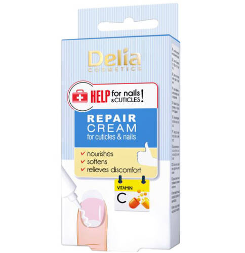 Tratament crema pentru cuticule delia cosmetics repair cream help for nails cuticles, vitamina c, 14 ml