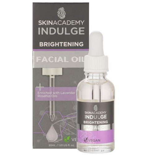 Ulei facial anti-roseata cu lavanda si ulei de macese skin academy brightening facial oil, 30 ml