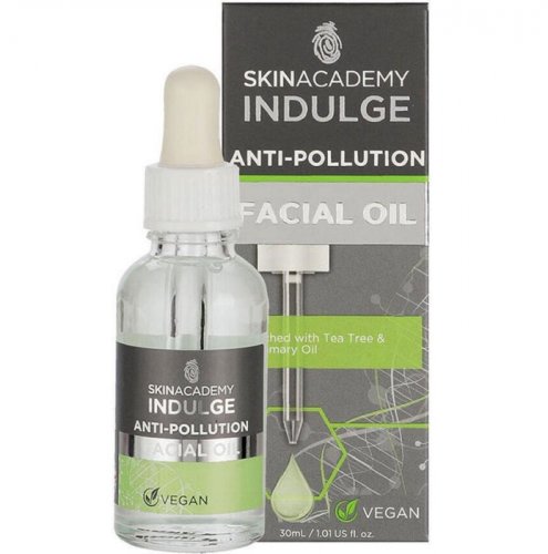 Ulei facial hidratant si protector cu arbore de ceai si ulei de rozmarin skin academy anti-pollution facial oil, 30 ml