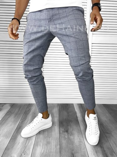 Pantaloni barbati casual regular fit albastri a8458 e 