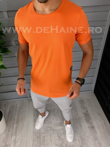 Tricou barbati portocaliu slim fit b1393 x3-1