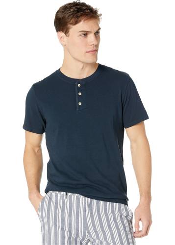7 For All Mankind boxer three-button henley midnight navy