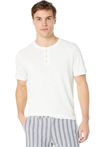 7 For All Mankind boxer three-button henley white