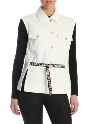 Adidas By Stella Mccartney belted waistcoat in white organic cotton white