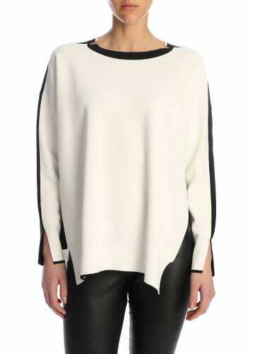 Adidas By Stella Mccartney bi-color oversized sweater white