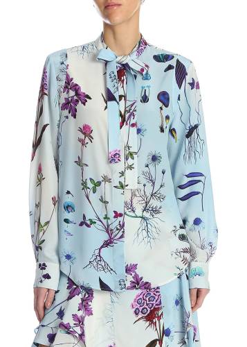 Adidas By Stella Mccartney sonya floral printed shirt light blue