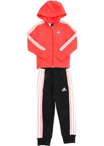 Adidas cotton tracksuit in pink, black and coral color pink