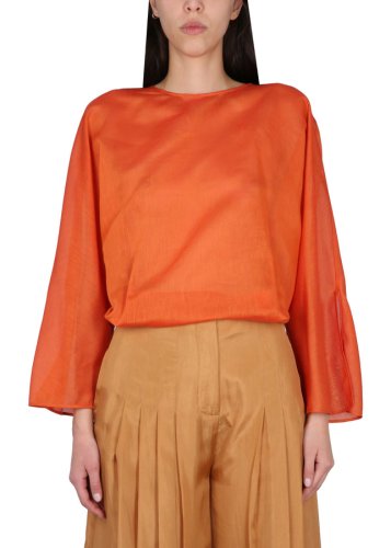 Alberta Ferretti Cotton And Silk Shirt ORANGE