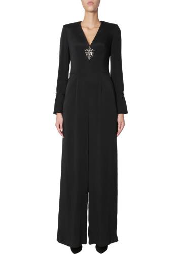 Alberta Ferretti jumpsuit with jewel applications black