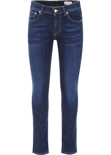 Alexander Mcqueen jeans with logo embroidery blu washed