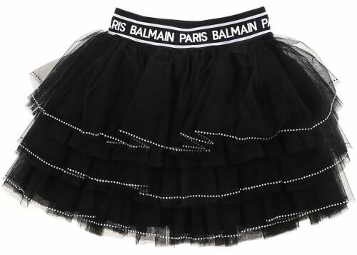 Balmain flounce tulle skirt in black black