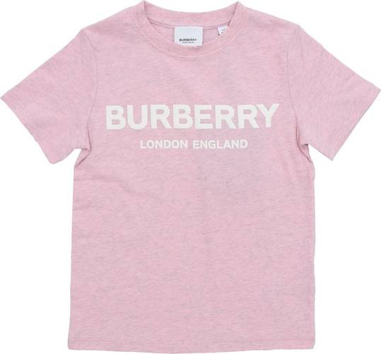 Burberry logo printed t-shirt in melange pink pink