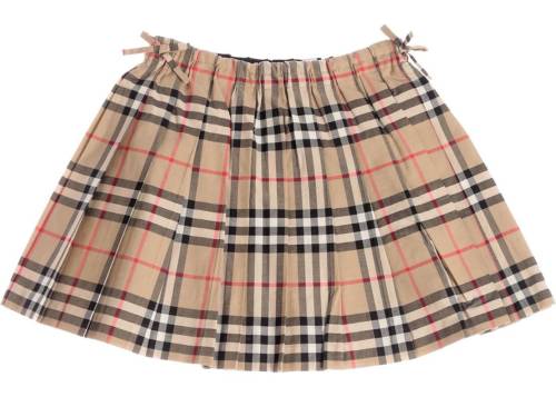 Burberry pleated skirt with vintage check pattern beige
