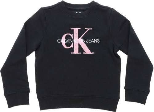 Calvin Klein Jeans monogram terry sweatshirt in black black