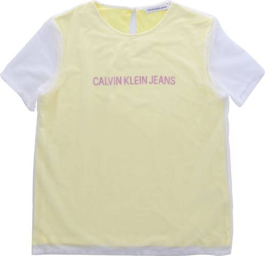 Calvin Klein Jeans yellow ckj t-shirt in double fabric yellow