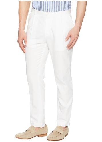 Calvin Klein linen tapered carrot fit pleated pants* standard white