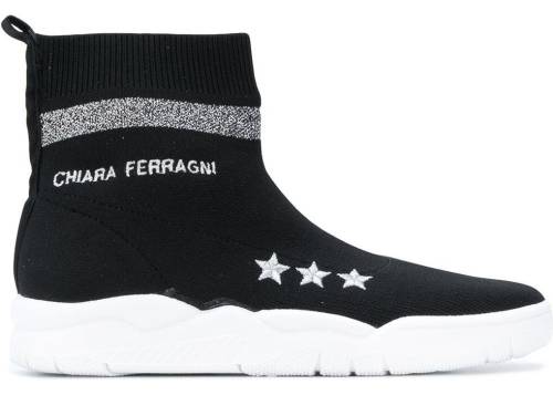 Chiara Ferragni polyester ankle boots black