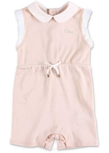 Chloe pink romper with drawstring pink
